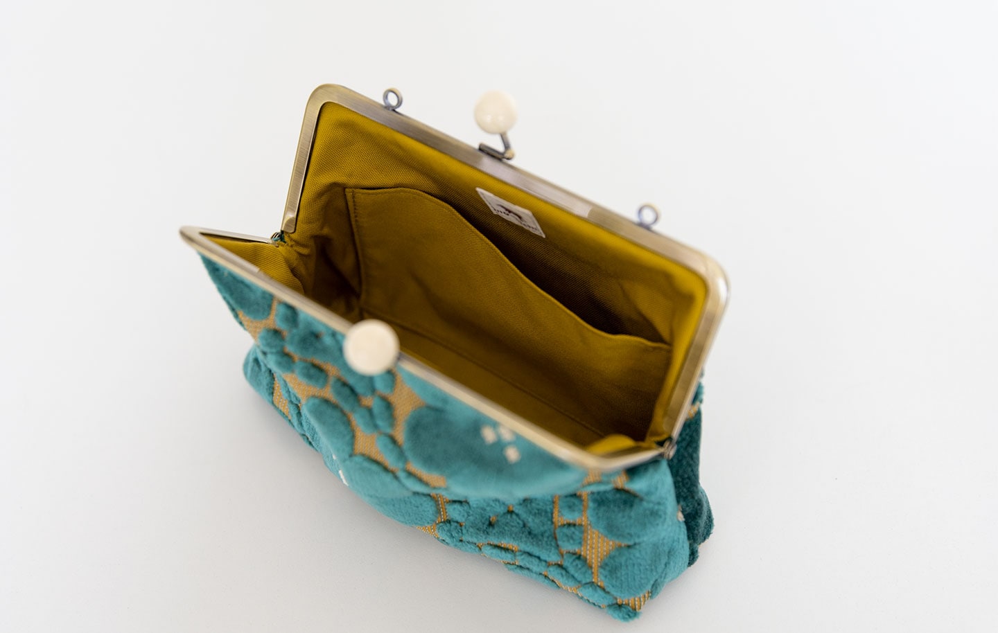 FUDGEコラボ 6寸ポシェットがま口 「モケットはなのわ」