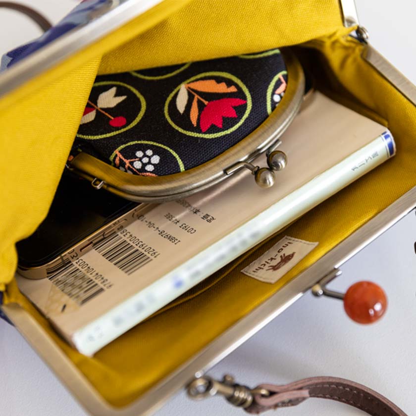 6寸ポシェットがま口 「とりのこえ」