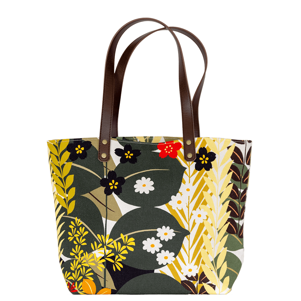 中トートバッグ「しょくぶつえん」｜亥之吉 by 京美染色株式会社