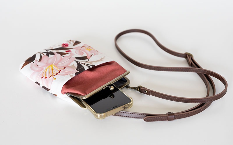 4寸縦型ポシェットがま口「ゆりあざみ」