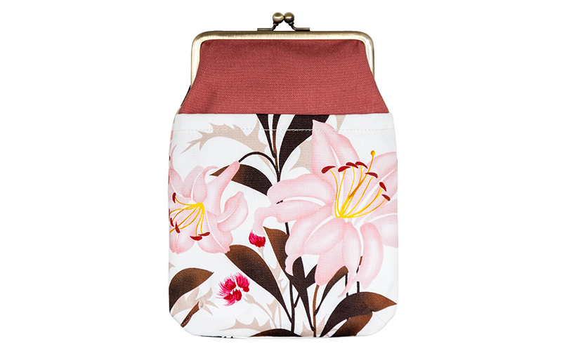 4寸縦型ポシェットがま口「ゆりあざみ」