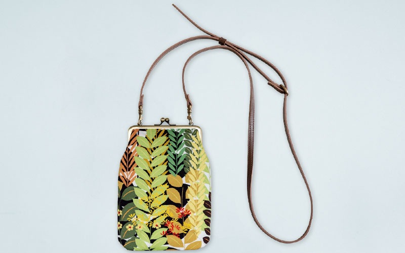 4寸縦型ポシェットがま口「しょくぶつえん」