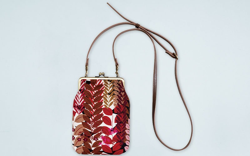 4寸縦型ポシェットがま口「しょくぶつえん」