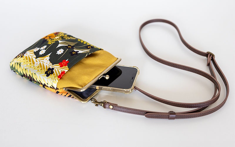 4寸縦型ポシェットがま口「しょくぶつえん」