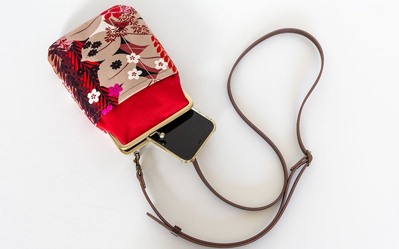 4寸縦型ポシェットがま口「しょくぶつえん」