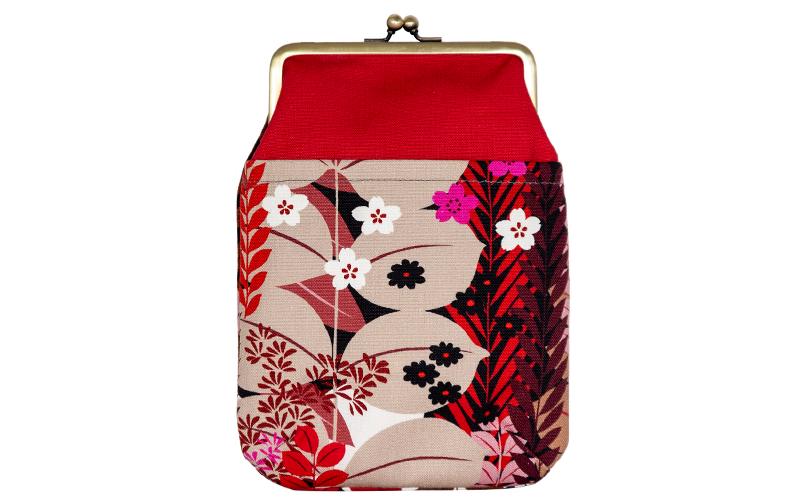 4寸縦型ポシェットがま口「しょくぶつえん」