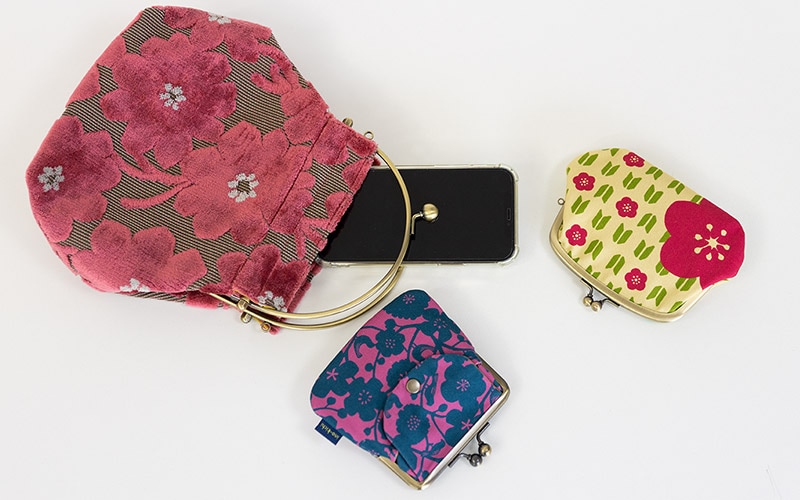 マーガレットde親子がま口 生成 送料無料岡山レース⁄青れんげの親子がま口財布キット - 手作り屋万