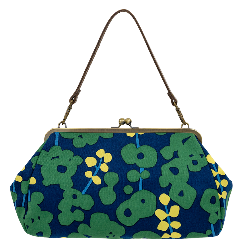 横長がま口バッグ はなさかり｜亥之吉 by 京美染色株式会社