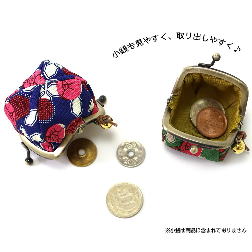 1.7寸ころりんがま口鈴付 れとろばら