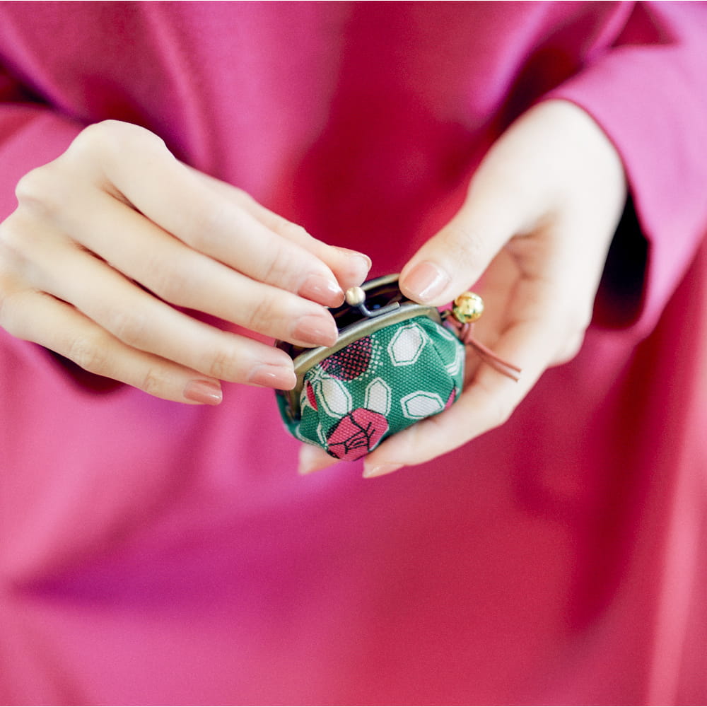 1.7寸ころりんがま口鈴付 れとろばら