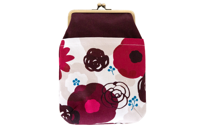 4寸縦型ポシェットがま口「はなかさね」