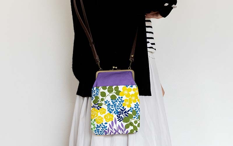 4寸縦型ポシェットがま口「かだん」