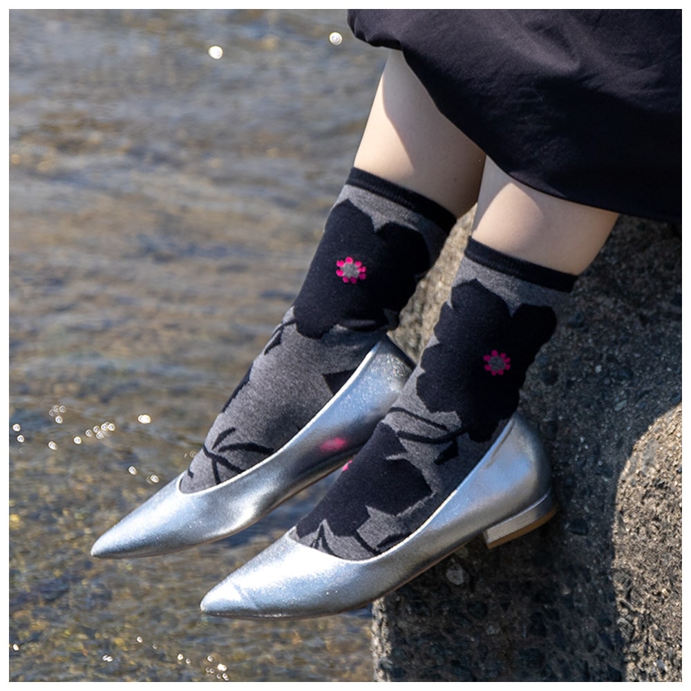 亥之吉くつした 靴下 「 マーガレット・はなふさ・まんじゅうきく・はなさかり 」