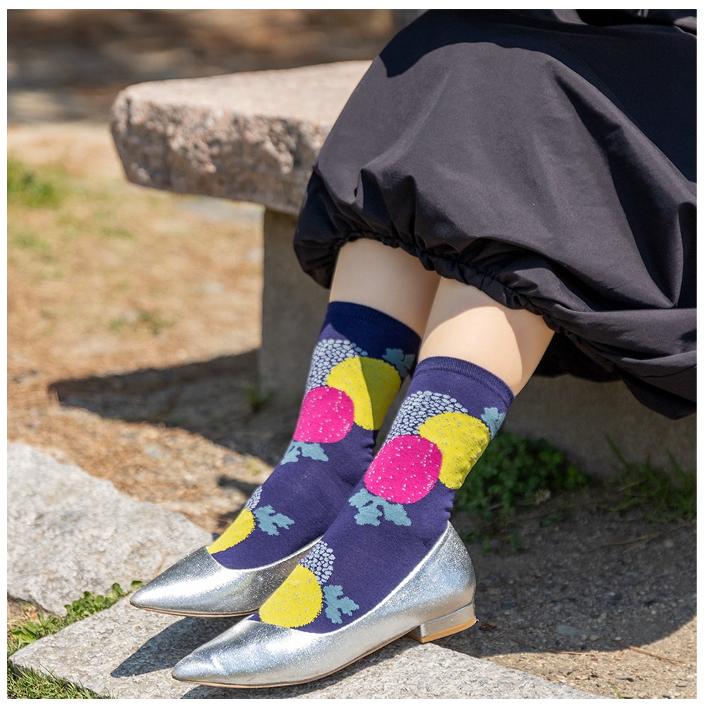 亥之吉くつした 靴下 「 マーガレット・はなふさ・まんじゅうきく・はなさかり 」