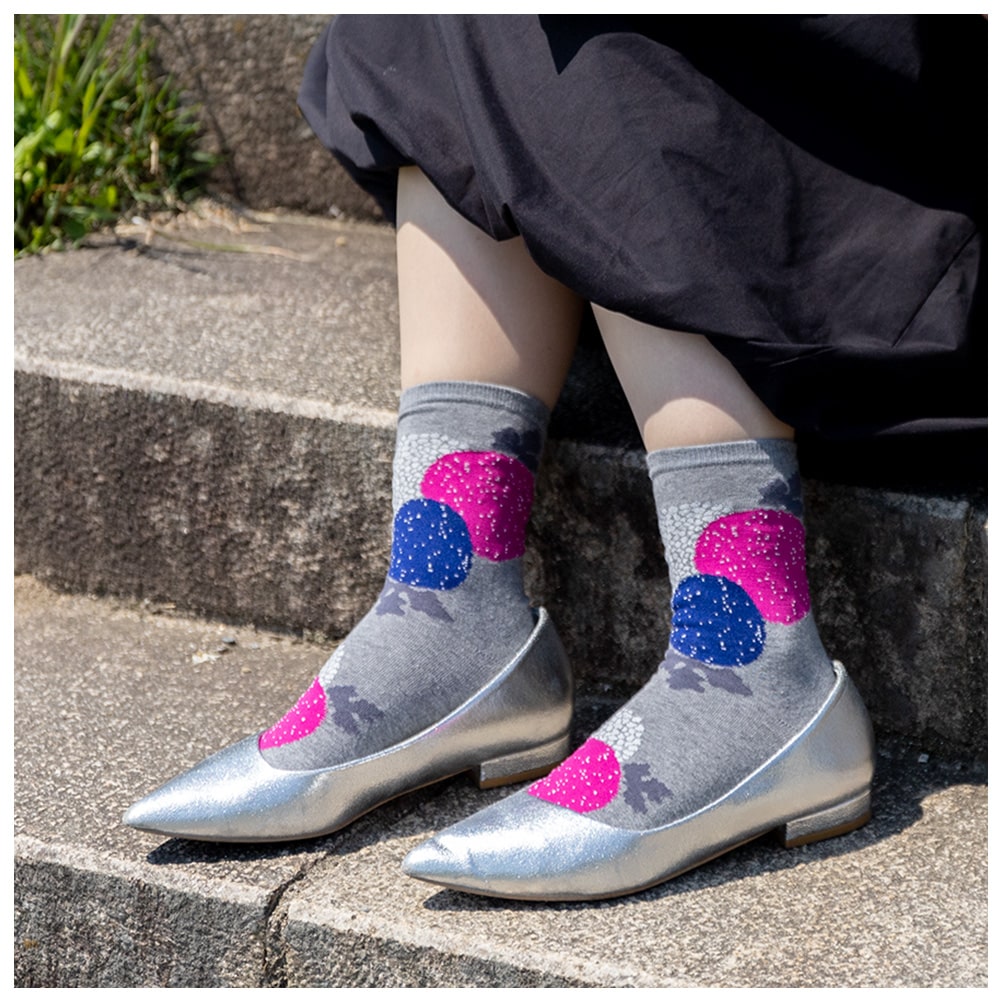 亥之吉くつした 靴下 「 マーガレット・はなふさ・まんじゅうきく・はなさかり 」