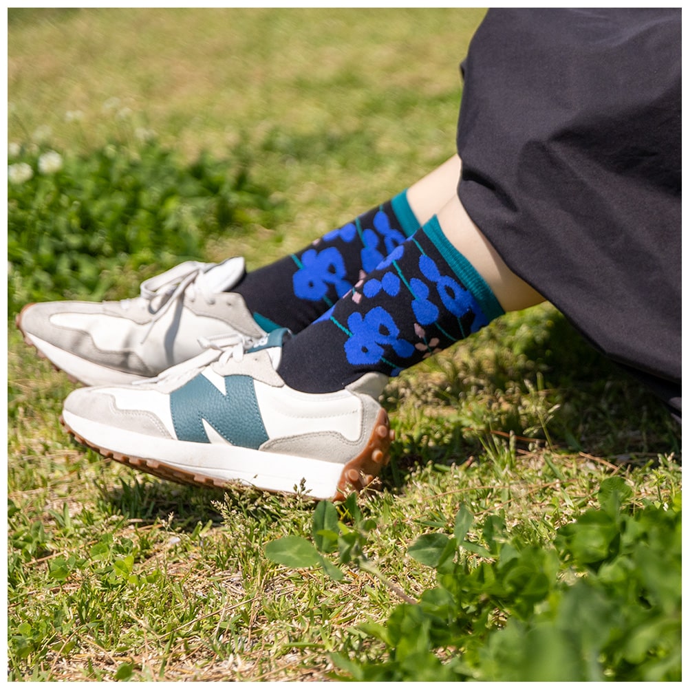 亥之吉くつした 靴下 「 マーガレット・はなふさ・まんじゅうきく・はなさかり 」