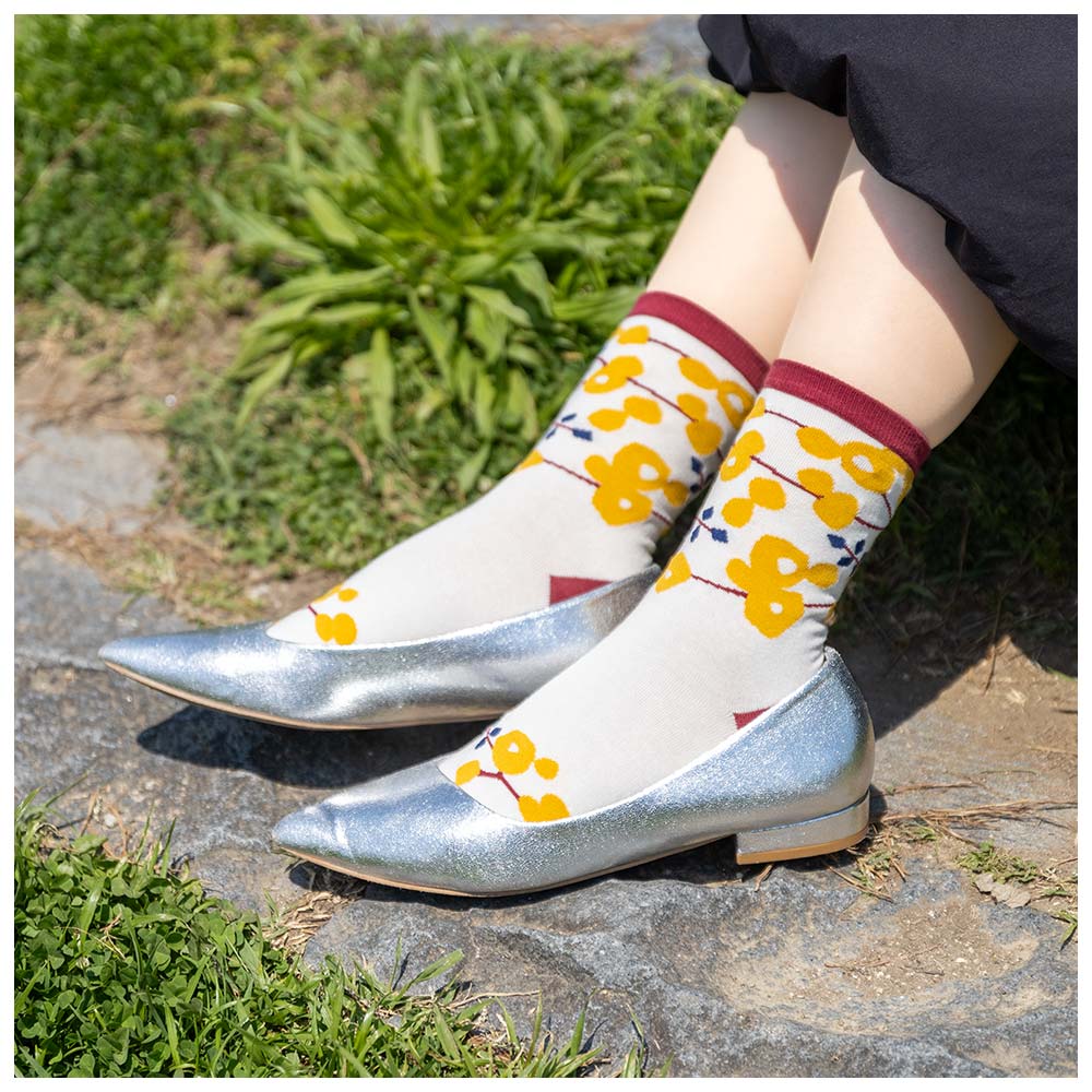 亥之吉くつした 靴下 「 マーガレット・はなふさ・まんじゅうきく・はなさかり 」