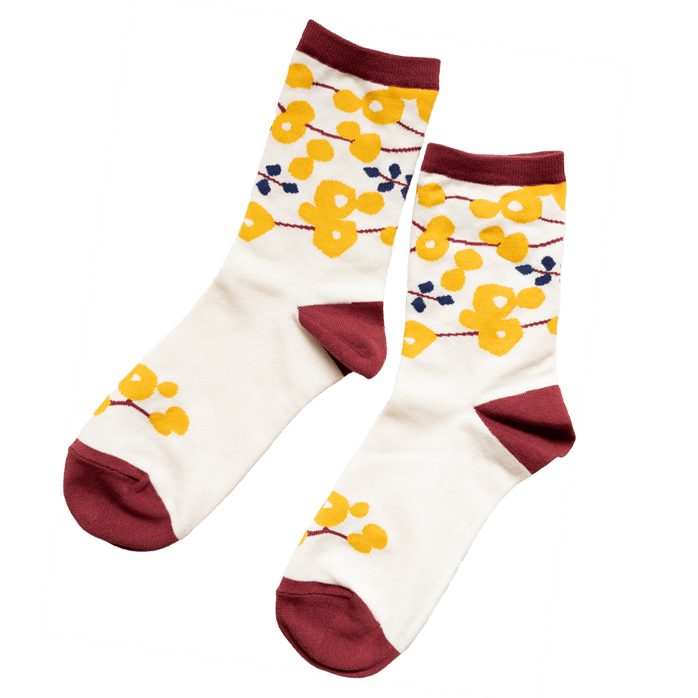 亥之吉くつした 靴下 「 マーガレット・はなふさ・まんじゅうきく・はなさかり 」