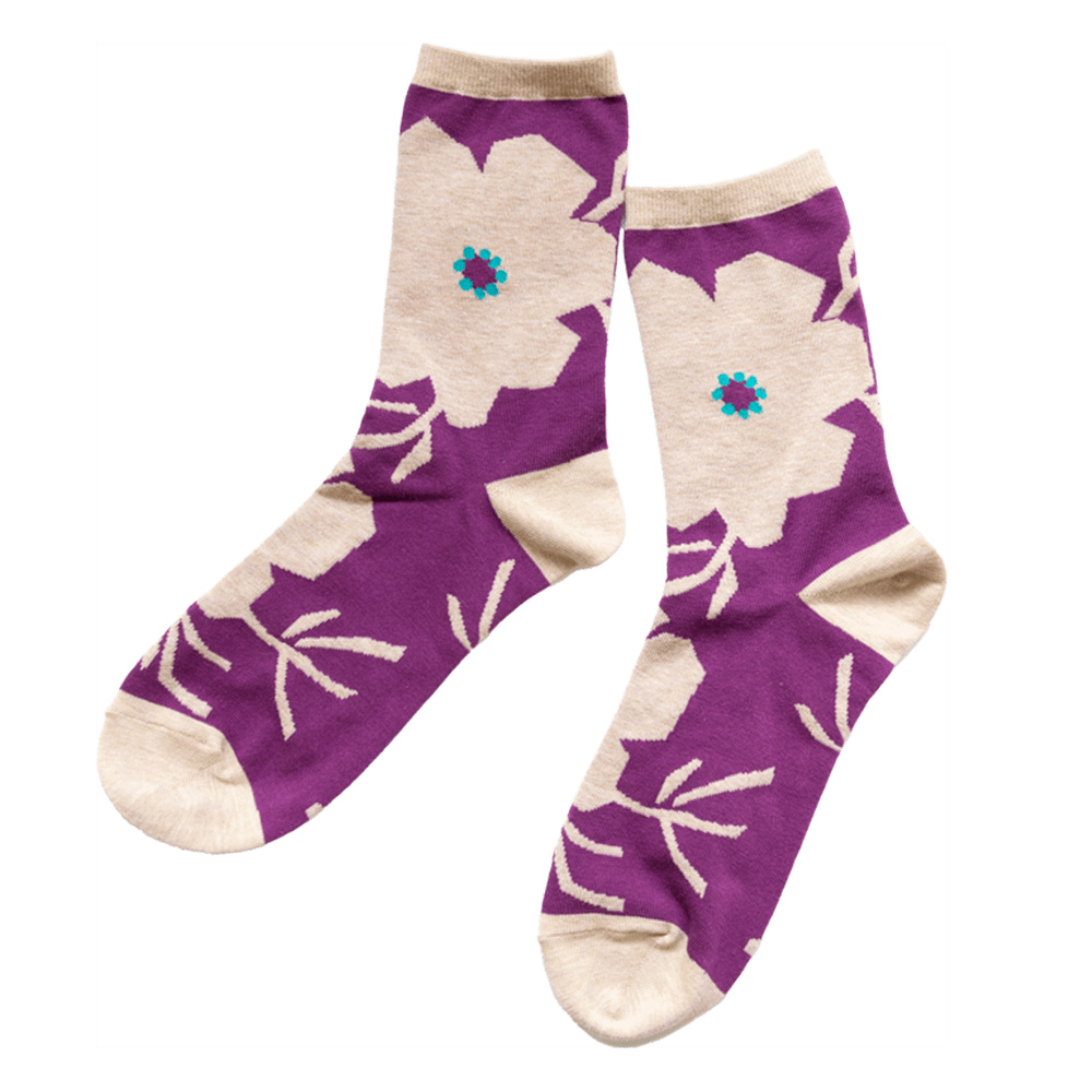 亥之吉くつした 靴下 「 マーガレット・はなふさ・まんじゅうきく・はなさかり 」