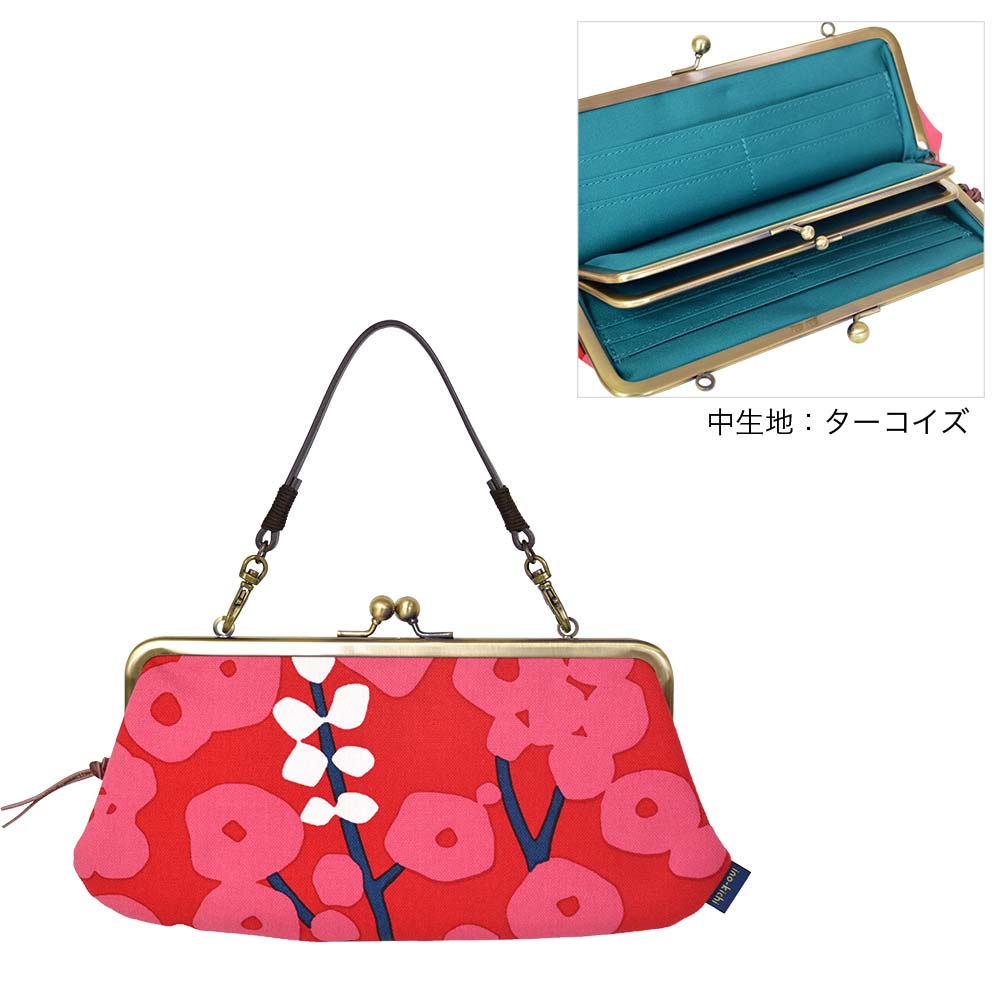 手捺染 親子長財布 はなさかり・セール品につきラッピング・手提げ不可