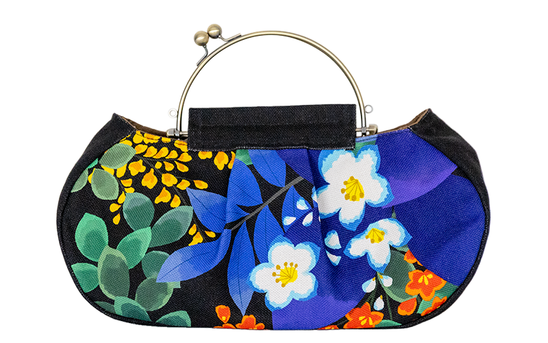 ギャザーベンリーがま口「かぜこばな」2wayがま口バッグ