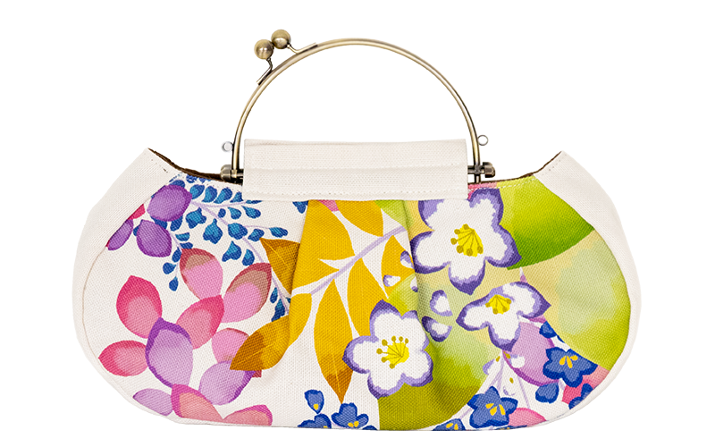 ギャザーベンリーがま口「かぜこばな」2wayがま口バッグ