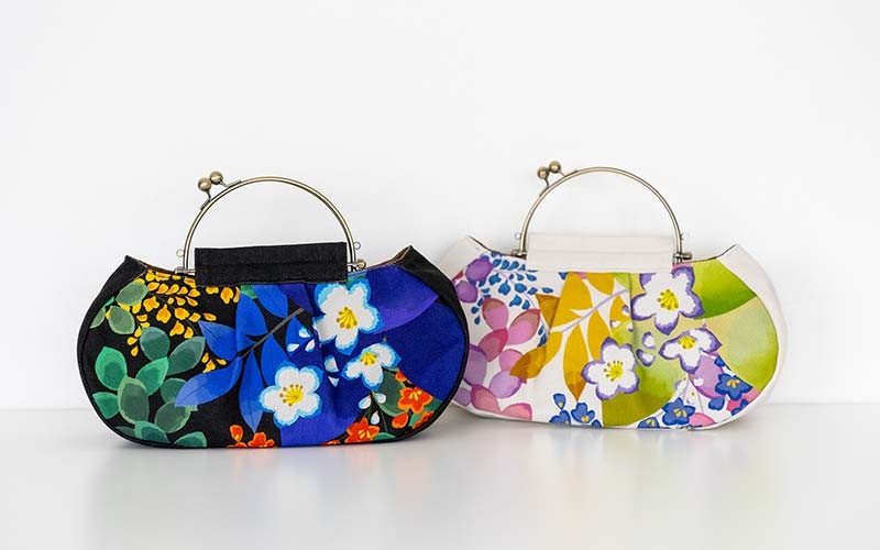 ギャザーベンリーがま口「かぜこばな」2wayがま口バッグ