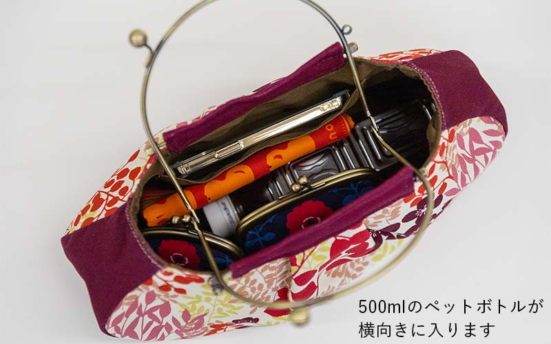 ギャザーベンリーがま口「かぜこばな」2wayがま口バッグ