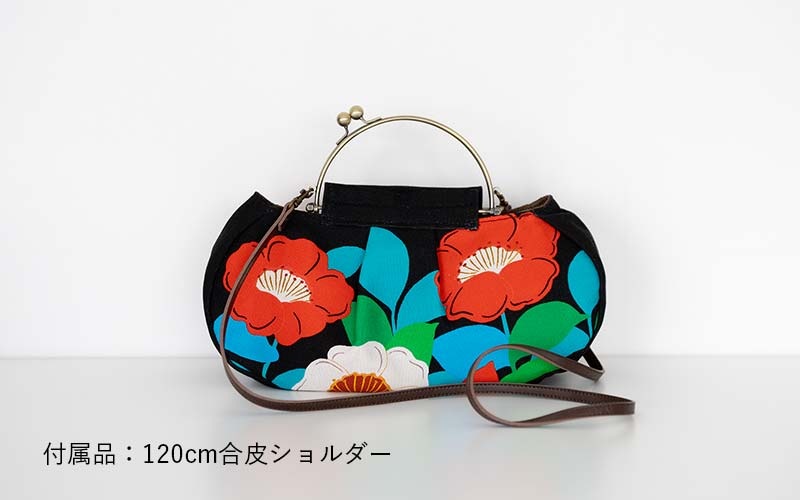 ギャザーベンリーがま口「べにつばき」「マーガレット」2wayがま口バッグ