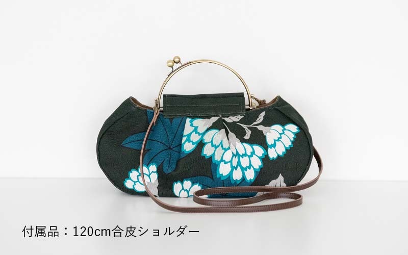 ギャザーベンリーがま口「まんじゅうきく」「はなふさ」2wayがま口バッグ