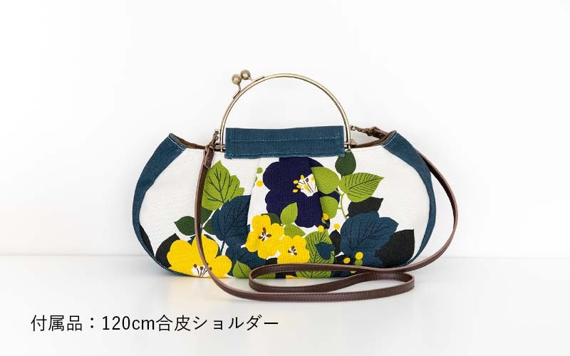 ギャザーベンリーがま口「はなもゆ」2wayがま口バッグ