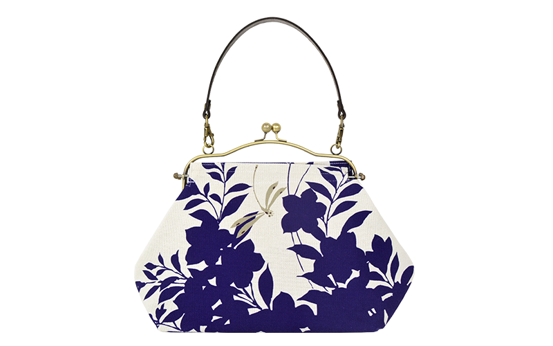 横長ベンリーがま口「ききょうとんぼ 紺」