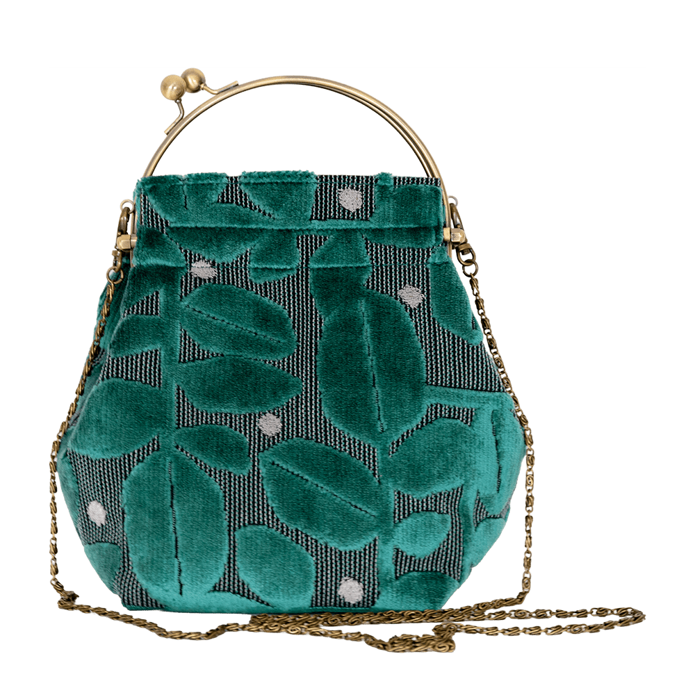 2wayがま口バッグ ベンリーがま口「モケットはっぱドット」　