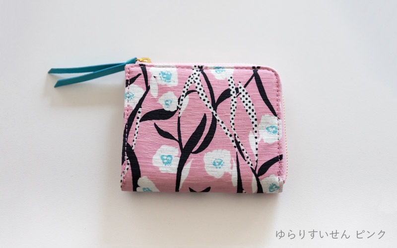 手捺染 シルクミニ財布 [ゆらりすいせん]