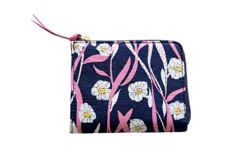 手捺染 シルクミニ財布 [ゆらりすいせん]