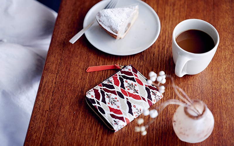 手捺染 シルクミニ財布 [ほしのぶーけ]