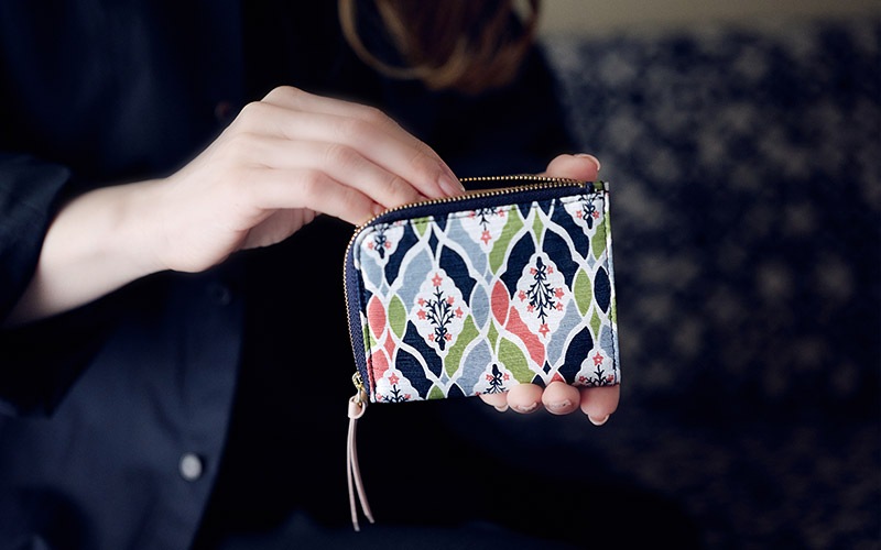 手捺染 シルクミニ財布 [ほしのぶーけ]