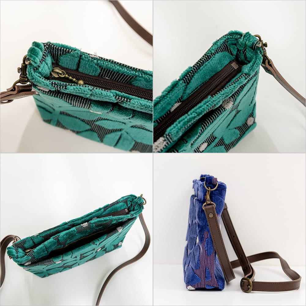 亥之吉 ファスナーポシェット「モケットはっぱドット」　