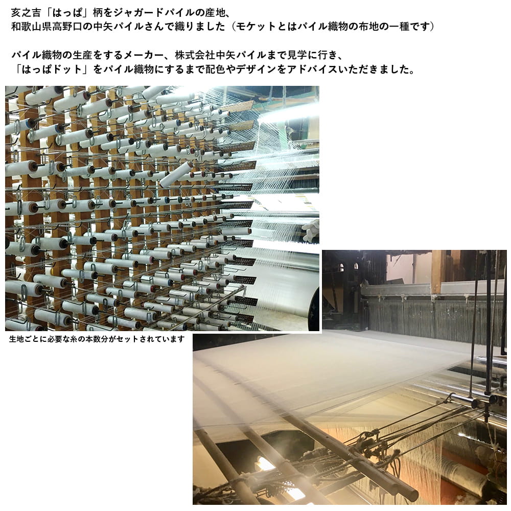 亥之吉 ファスナーポシェット「モケットはっぱドット」　