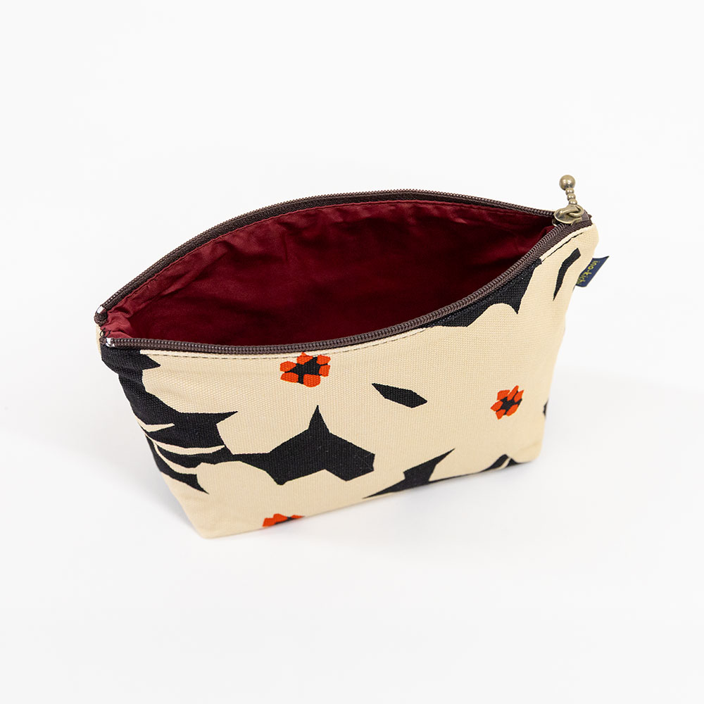 ファスナーポーチ「マーガレット くろ」