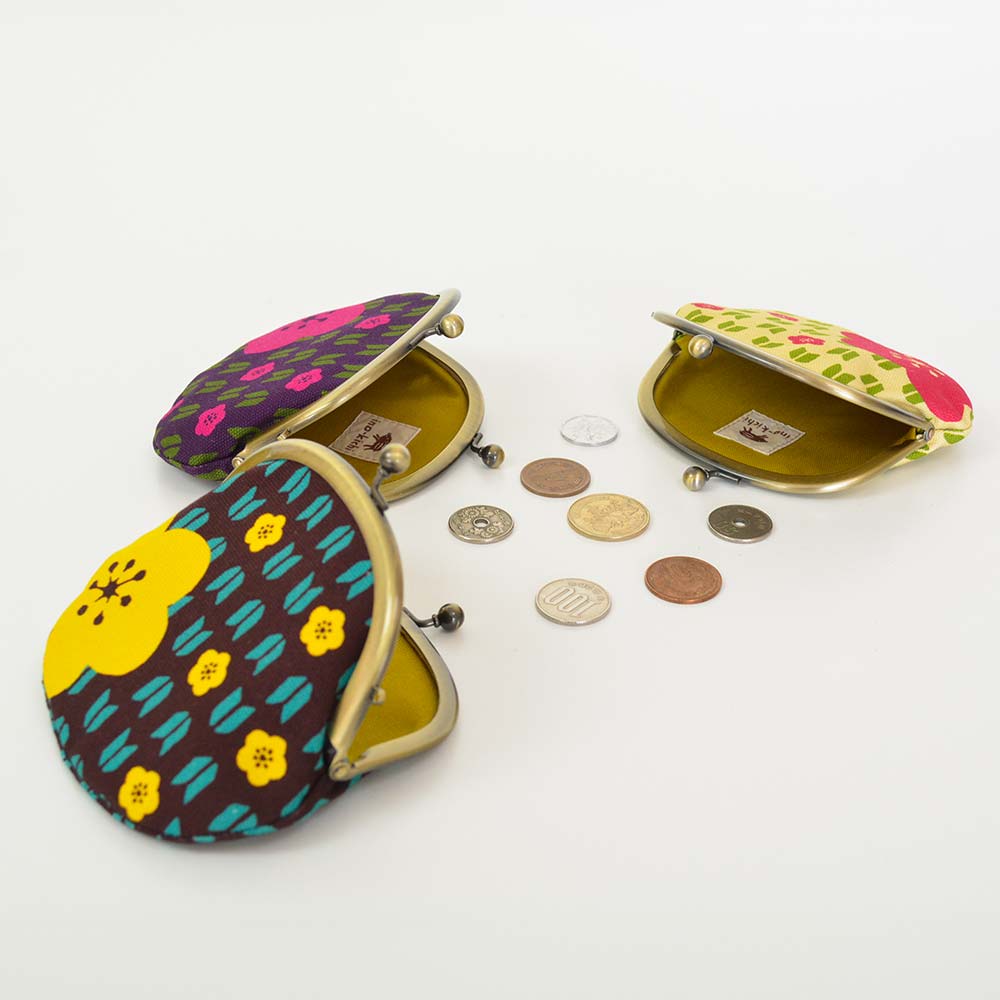 3.3寸丸がま口「矢絣梅」