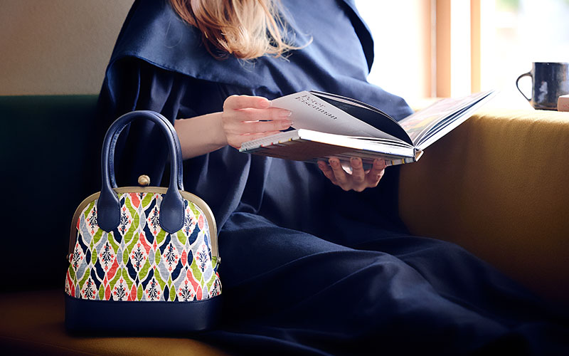 手捺染 シルク2wayがま口バッグ [ほしのぶーけ]