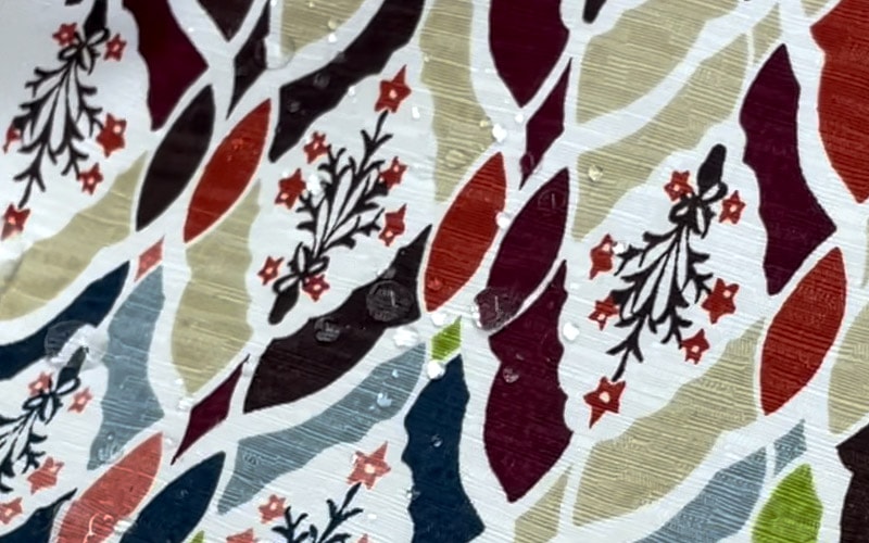 手捺染 シルク2wayがま口バッグ [ゆらりすいせん]