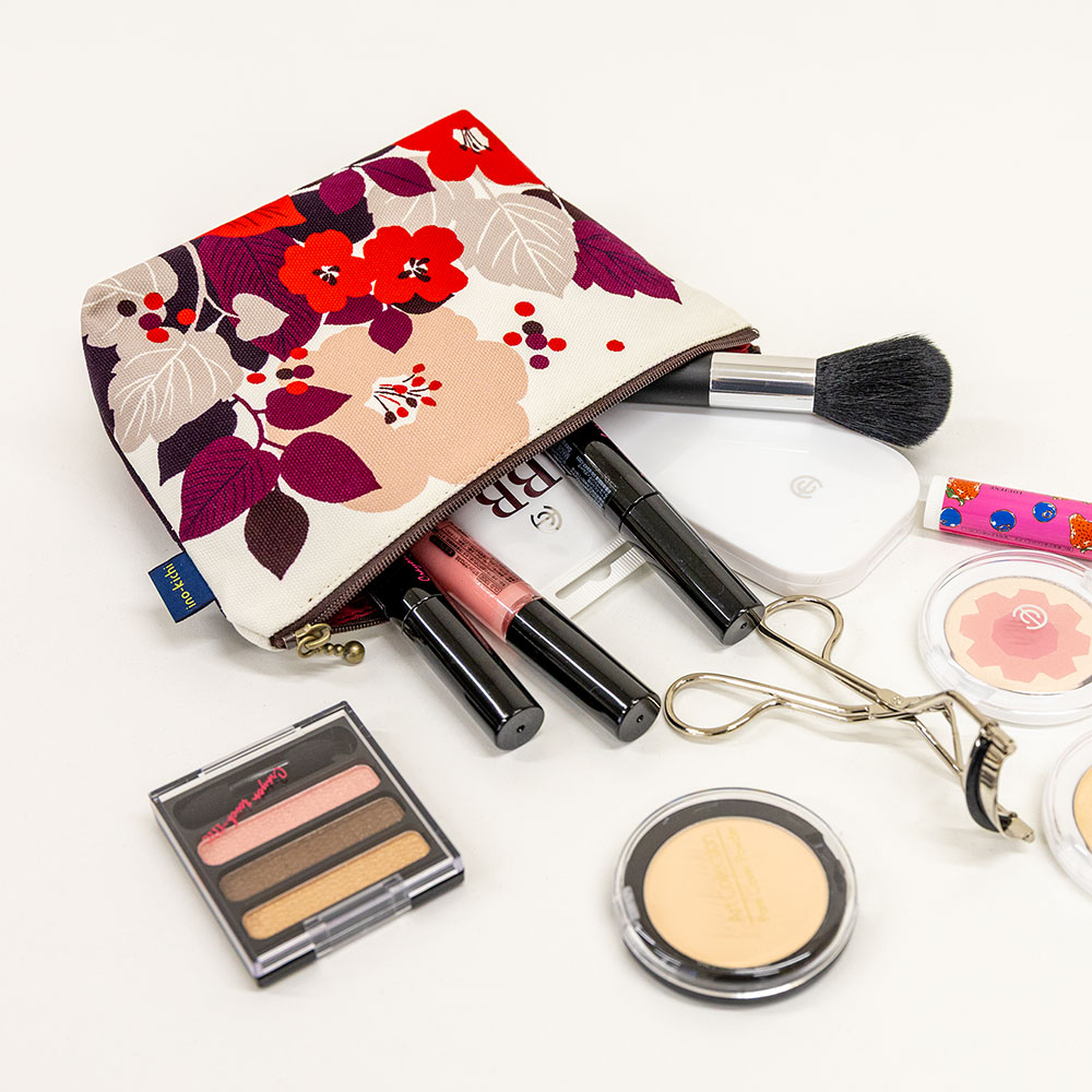 ファスナーポーチ「はなもゆ あずき」