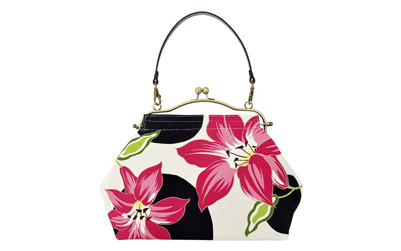 横長ベンリーがま口「ゆり ピンク」