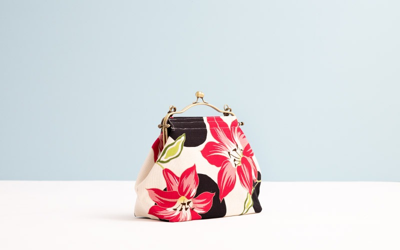 横長ベンリーがま口「ゆり ピンク」