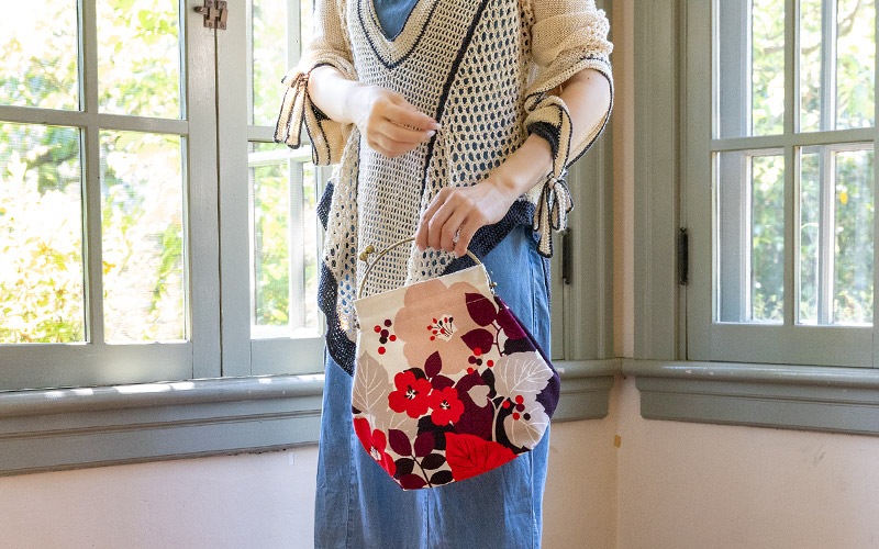 ベンリーがま口【大】「はなもゆ」｜亥之吉 by 京美染色株式会社