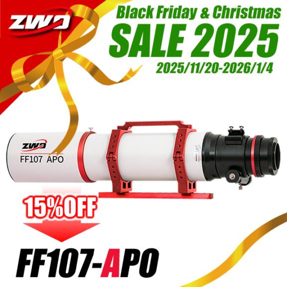 定価231000円　新品未使用品　遠赤外線　CML608 ソフトドーム ZWO FF107-APO（749mm/F7.0）【ZWO・Black-Friday & Christmas SALE
