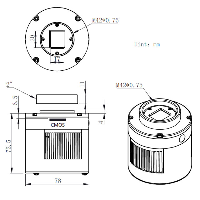 ZWO ASI 533MC Pro（DDR3バッファメモリ内蔵/カラー/冷却モデル