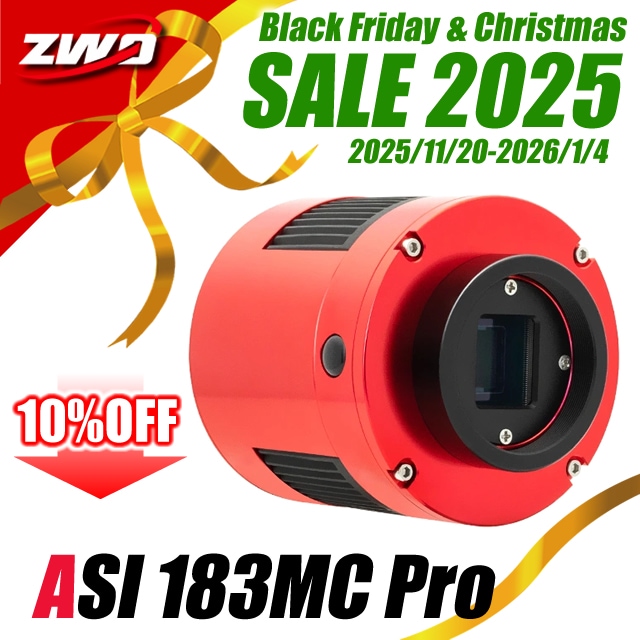 ZWO ASI 183MC Pro（DDR3バッファメモリ内蔵/カラー/冷却モデル）【ZWO